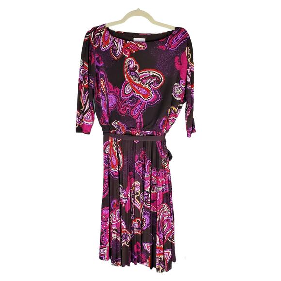 Charter Club Women's Paisley Accordion Dress Size Medium - Picture 1 of 6